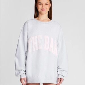 *RARE COLOR* THE BAR Crewneck Sweatshirt XL light Heather Grey and Pink